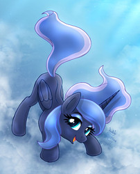 Size: 1210x1500 | Tagged: safe, artist:joakaha, princess luna, g4, female, filly, solo, woona