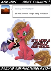 Size: 660x914 | Tagged: safe, oc, oc only, oc:pun, ask pun, comic, solo, tumblr, twilight (series)