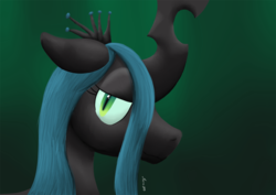 Size: 865x612 | Tagged: safe, artist:darkhestur, queen chrysalis, changeling, changeling queen, g4, crown, female, jewelry, queen, regalia, solo