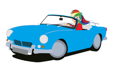 Size: 1216x657 | Tagged: safe, artist:garretthegarret, rainbow dash, equestria girls, g4, car, driving, female, solo, triumph, triumph spitfire