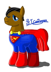 Size: 752x1063 | Tagged: safe, artist:j-corrigan-93, pony, male, ponified, simple background, solo, superman, white background