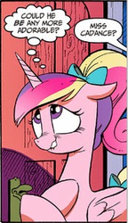 Size: 174x303 | Tagged: safe, idw, official comic, princess cadance, g4, spoiler:comic, female, lip bite, solo