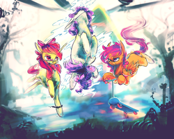 Size: 3000x2400 | Tagged: safe, artist:syntactics, apple bloom, scootaloo, sweetie belle, g4, cutie mark crusaders