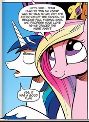 Size: 298x408 | Tagged: safe, idw, official comic, princess cadance, shining armor, alicorn, pony, unicorn, g4, spoiler:comic, female, male, mare, stallion