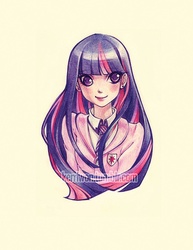 Size: 638x825 | Tagged: safe, artist:kerriwon, twilight sparkle, human, g4, female, humanized, solo