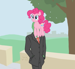 Size: 599x550 | Tagged: safe, artist:furseiseki, pinkie pie, oc, oc:anon, human, pony, g4