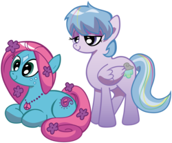 Size: 2079x1722 | Tagged: safe, artist:andypriceart, artist:k-anon, idw, may flowers, oc, oc:sleepy skies, background pony, flower, freckles, hippie, simple background, svg, transparent background, vector