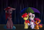 Size: 1600x1100 | Tagged: safe, artist:zoiby, apple bloom, pinkie pie, scootaloo, sweetie belle, g4, cutie mark crusaders, dark, pinkamena diane pie, rain, umbrella, wet mane