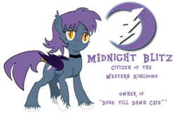 Size: 1024x717 | Tagged: safe, artist:doom-tanker, oc, oc only, oc:midnight blitz, bat pony, pony, solo