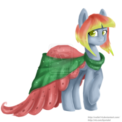 Size: 894x894 | Tagged: safe, artist:voilet14, oc, oc only, oc:melon drop, earth pony, pony, clothes, dress, solo