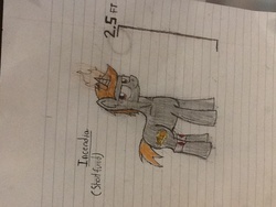 Size: 960x720 | Tagged: safe, artist:unicron, oc, oc only, oc:incendia, pony, fanfic:antipodes, solo, the fringe, traditional art