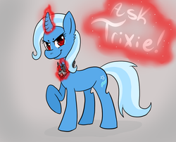 Size: 990x800 | Tagged: safe, artist:ask-evil-and-vengeful-trixie, trixie, pony, unicorn, g4, alicorn amulet, female, mare, solo, tumblr