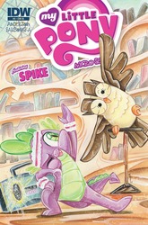 Size: 1265x1920 | Tagged: safe, idw, owlowiscious, spike, g4, micro-series #9, my little pony micro-series, boombox, cover, exercise, headband, sweatband, workout