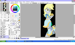 Size: 1366x822 | Tagged: safe, derpy hooves, equestria girls, g4, microsoft windows, paint tool sai, vector, windows xp