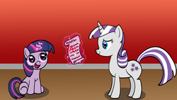 Size: 1920x1080 | Tagged: safe, artist:shadowbolt82, twilight sparkle, twilight velvet, g4, duo, filly