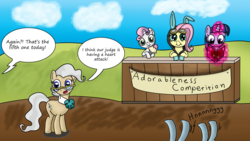 Size: 1920x1080 | Tagged: safe, artist:shadowbolt82, fluttershy, mayor mare, sweetie belle, twilight sparkle, g4