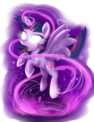 Size: 2975x3850 | Tagged: safe, artist:annakitsun3, twilight sparkle, alicorn, pony, g4, female, glowing eyes, magic, mare, solo, twilight sparkle (alicorn)