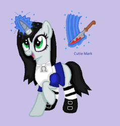 Size: 440x462 | Tagged: safe, artist:hysteriaalice09, pony, unicorn, alice liddell, alice:madness returns, american mcgee's alice, blood, female, mare, ponified, solo