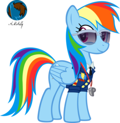 Size: 885x902 | Tagged: safe, artist:kellyak, rainbow dash, g4, wonderbolts academy, aviator sunglasses, captain of the wonderbolts, clothes, drill sergeant, female, formal wear, necktie, shirt, simple background, solo, spitfire's tie, spitfire's whistle, suit, sunglasses, transparent background, uniform, vector, whistle, wonderbolts dress uniform
