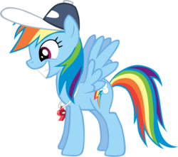 Size: 950x841 | Tagged: safe, artist:perinigricon, rainbow dash, g4, baseball cap, cap, female, hat, simple background, solo, sports, training, transparent background, vector, whistle, wingboner