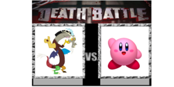 Size: 1240x618 | Tagged: safe, discord, draconequus, puffball, g4, death battle, kirby, kirby (series)
