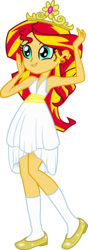 Size: 3010x8547 | Tagged: safe, artist:millennial dan, sunset shimmer, equestria girls, g4, :d, absurd resolution, clothes, crown, dress, fall formal outfits, female, happy, simple background, solo, transparent background, vector
