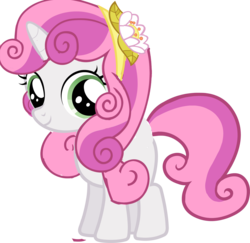Size: 2879x2797 | Tagged: safe, artist:thisbrokenbrain, sweetie belle, pony, unicorn, equestria girls, g4, alternate hairstyle, female, filly, foal, horn, simple background, solo, transparent background