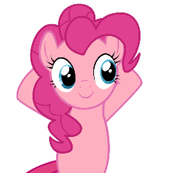 Size: 500x500 | Tagged: safe, artist:bigccv, pinkie pie, earth pony, pony, semi-anthro, g4, animated, blinking, female, gif, loop, mare, pseudotwerk, simple background, smiling, solo, transparent background