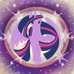 Size: 1024x1024 | Tagged: safe, artist:kiki-bunni, twilight sparkle, alicorn, pony, g4, female, mare, solo, sparkles, twilight sparkle (alicorn)