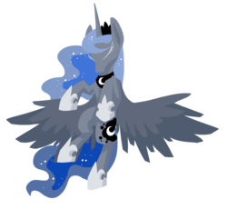 Size: 1250x1150 | Tagged: safe, artist:kimdragon321, princess luna, g4, female, lineless, simple background, solo