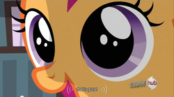 Size: 640x355 | Tagged: safe, screencap, scootaloo, g4, one bad apple, female, meme, reaction image, solo, youtube caption