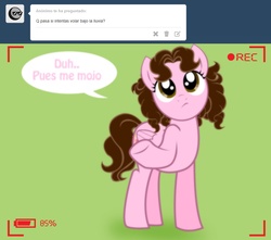 Size: 1236x1093 | Tagged: safe, artist:shinta-girl, oc, oc only, oc:shinta pony, ask, captain obvious, solo, spanish, translated in the description, tumblr