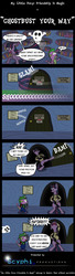 Size: 750x2760 | Tagged: safe, artist:scyphi, spike, twilight sparkle, g4, comic, crossover, ghostbusters, luigi's mansion