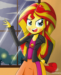 Size: 1784x2162 | Tagged: safe, artist:the-butch-x, sunset shimmer, equestria girls, g4, female, hand on hip, solo