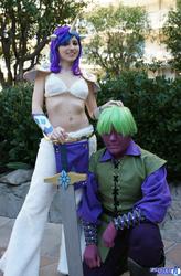 Size: 1342x2048 | Tagged: safe, artist:blakstarr, rarity, spike, human, g4, belly button, belly piercing, bellyring, cosplay, irl, irl human, photo, piercing