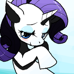 Size: 317x317 | Tagged: safe, artist:yajima, rarity, g4, blushing, female, looking at you, solo