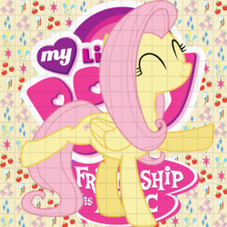 Size: 800x800 | Tagged: source needed, safe, fluttershy, g4, acid, blotter, drugs, female, lsd, solo