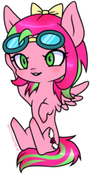 Size: 444x849 | Tagged: safe, artist:ponymonster, oc, oc only, oc:precious metal, pegasus, pony, bow, female, mare, simple background, solo, transparent background