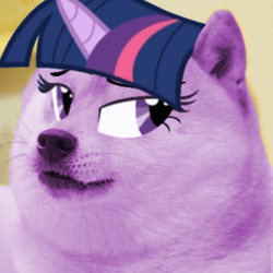 Size: 264x264 | Tagged: safe, edit, twilight sparkle, g4, doge, female, meme, solo, twile, wow