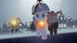 Size: 2560x1440 | Tagged: safe, artist:beavernator, pinkie pie, rainbow dash, rarity, twilight sparkle, g4, battlefield, battlefield 4, big crown thingy, parody, snow, snowfall