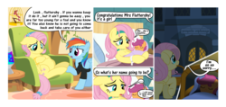 Size: 6000x2867 | Tagged: safe, artist:matty4z, fluttershy, rainbow dash, scootaloo, pony, g4, baby, baby pony, comic, feels, fluttermom, fluttershy is scootaloo's mother, foal, foundling, newborn, offspring, origins, orphanage, preggoshy, pregnant, scootaloo's parents