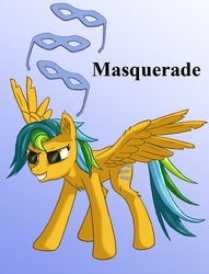 Size: 1200x1569 | Tagged: safe, artist:starbat, masquerade (g1), pegasus, pony, g1, g4, blue background, bow, cutie mark, female, g1 to g4, generation leap, gradient background, simple background, solo, spread wings, tail bow, wings
