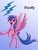 Size: 1200x1569 | Tagged: safe, artist:starbat, firefly, pegasus, pony, g1, blue background, bow, cutie mark, female, gradient background, rearing, simple background, solo, spread wings, tail bow, wings