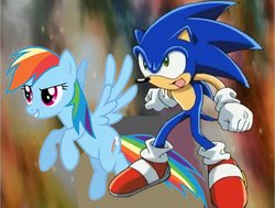 Size: 800x605 | Tagged: safe, artist:petitange1, rainbow dash, g4, 1000 hours in ms paint, crossover, male, ms paint, sonic the hedgehog, sonic the hedgehog (series)