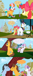 Size: 1592x3584 | Tagged: safe, artist:thelastgherkin, edit, screencap, apple bloom, big top, caramel, lucky clover, persnickety, scootaloo, sweetie belle, earth pony, pegasus, pony, unicorn, g4, hearts and hooves day (episode), adventure in the comments, butt, comic, cutie mark crusaders, female, filly, foal, gay, hearts and hooves day, male, plot, scene parody, screencap comic, stallion, the perfect stallion