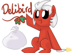 Size: 1500x1080 | Tagged: safe, artist:minty-red, delibird, pokémon, ponified, solo
