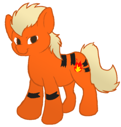 Size: 727x764 | Tagged: safe, artist:askponygrowlithe, earth pony, growlithe, pony, pokémon, ponified, solo