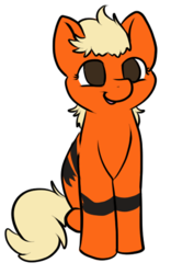 Size: 298x478 | Tagged: safe, artist:askponygrowlithe, growlithe, pokémon, ponified, solo