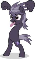 Size: 3938x6669 | Tagged: safe, artist:benybing, haunter, pokémon, ponified, simple background, solo, tongue out, transparent background, vector