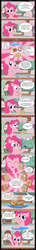 Size: 855x5970 | Tagged: safe, artist:mikedugan, pinkie pie, earth pony, pony, g4, ^^, advice, colored toast, comic, cutie mark, eyes closed, female, mare, thumbnail is a stick, toast, toaster